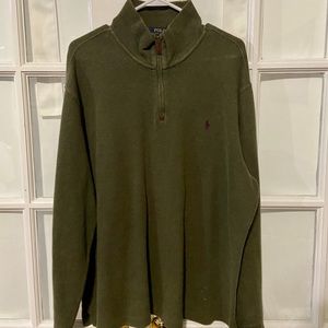 Mens Ralph Lauren Polo Quarter Zip Sweater (Green)